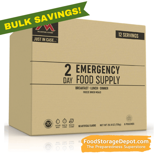2-Day Emergency Freeze-Dried Food Supply Kit (Mountain House Pouches)