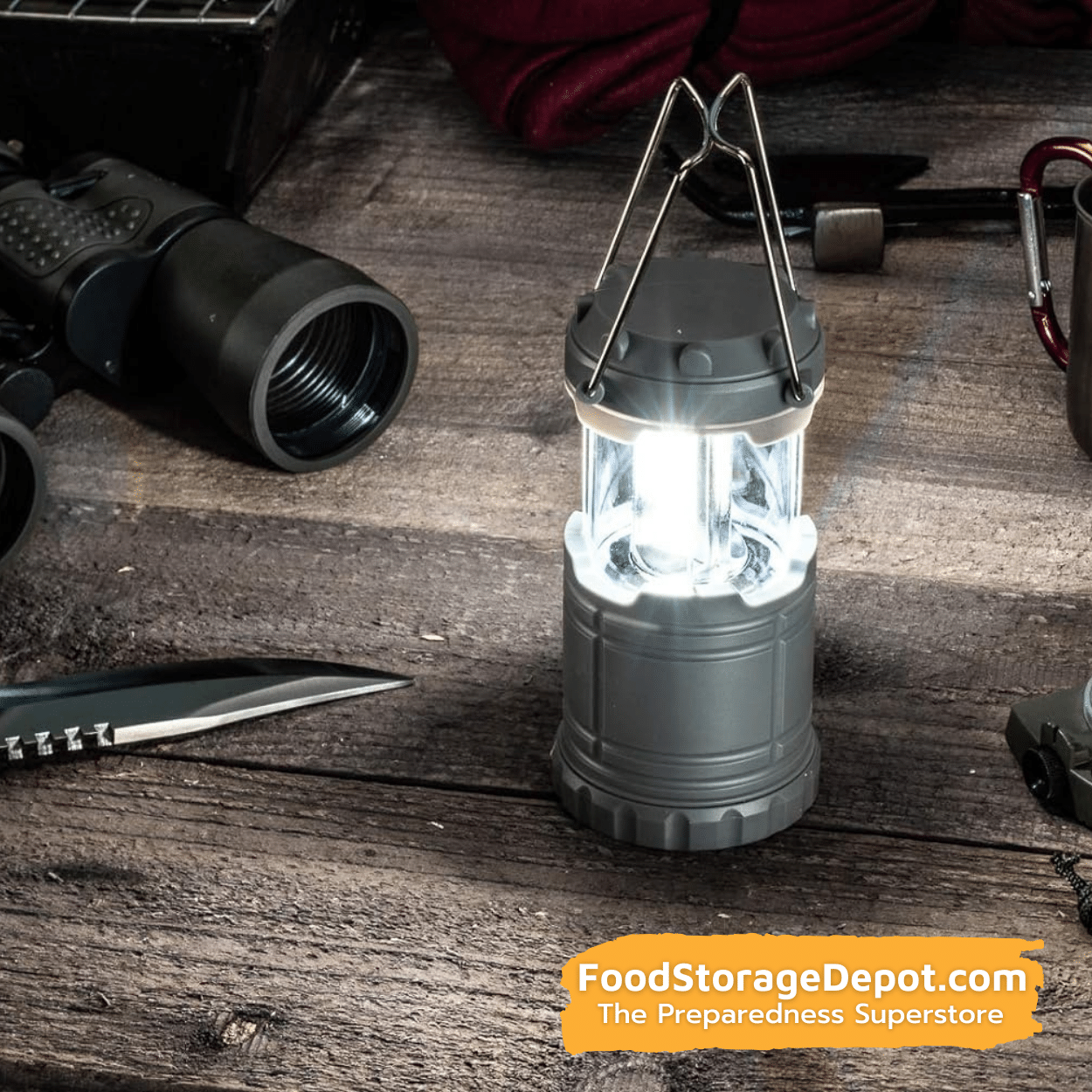 3-Piece Camping Light Set (Collapsible Lantern, Head Lamp & Flashlight)