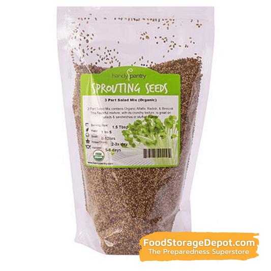 3-Part Salad Organic Heirloom Sprouting Mix (8oz Pouch)