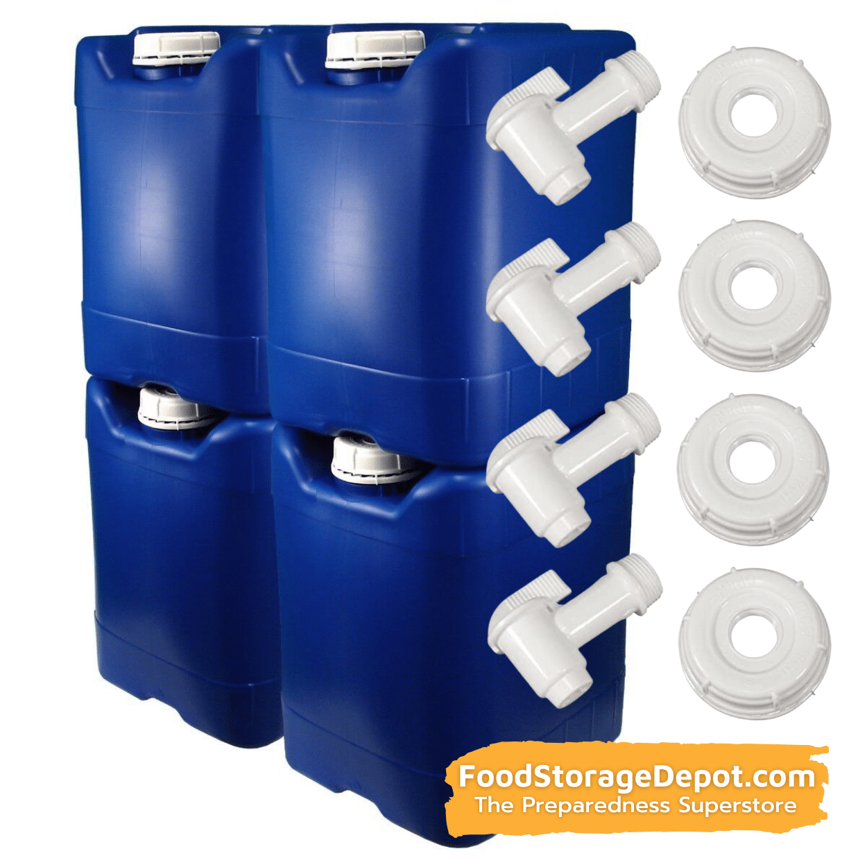 5-Gallon Stackable BPA-Free Water Storage Tank Kit (with 2 Caps and Spigot)
