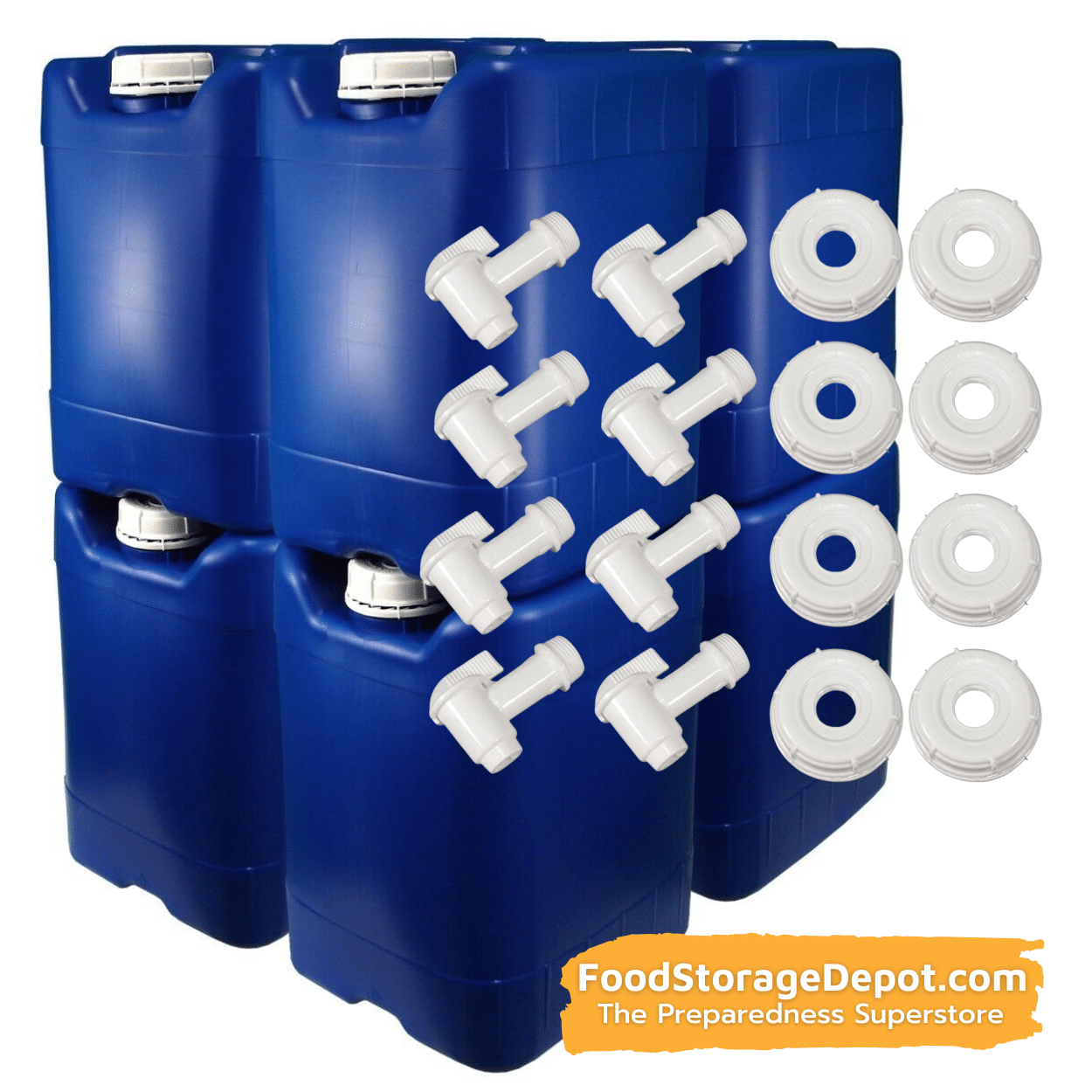 5-Gallon Stackable BPA-Free Water Storage Tank Kit (with 2 Caps and Spigot)