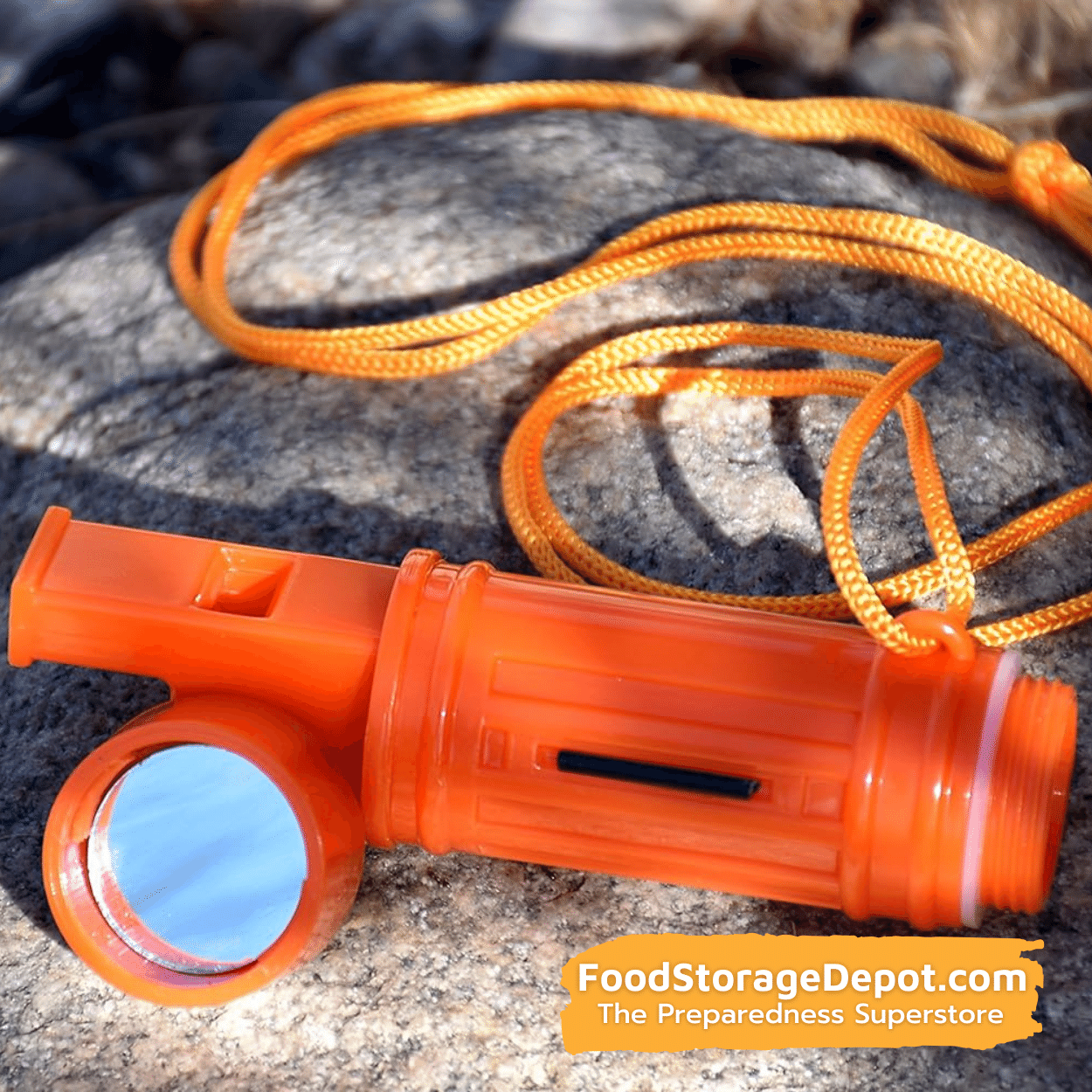 5-In-1 Survival Whistle (Compass, Punch, Striker, Flint, Whistle)