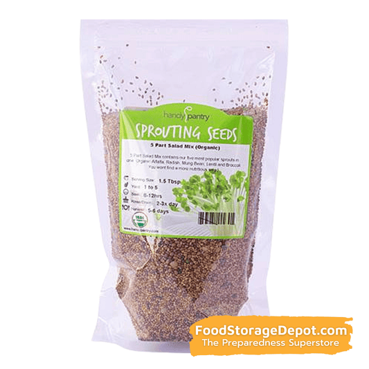 5-Part Salad Organic Heirloom Sprouting Mix (8oz Pouch)