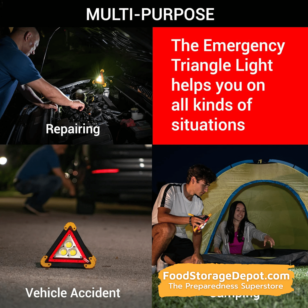 500 Lumen Triangular 2-in-1 Car Safety & Work Light