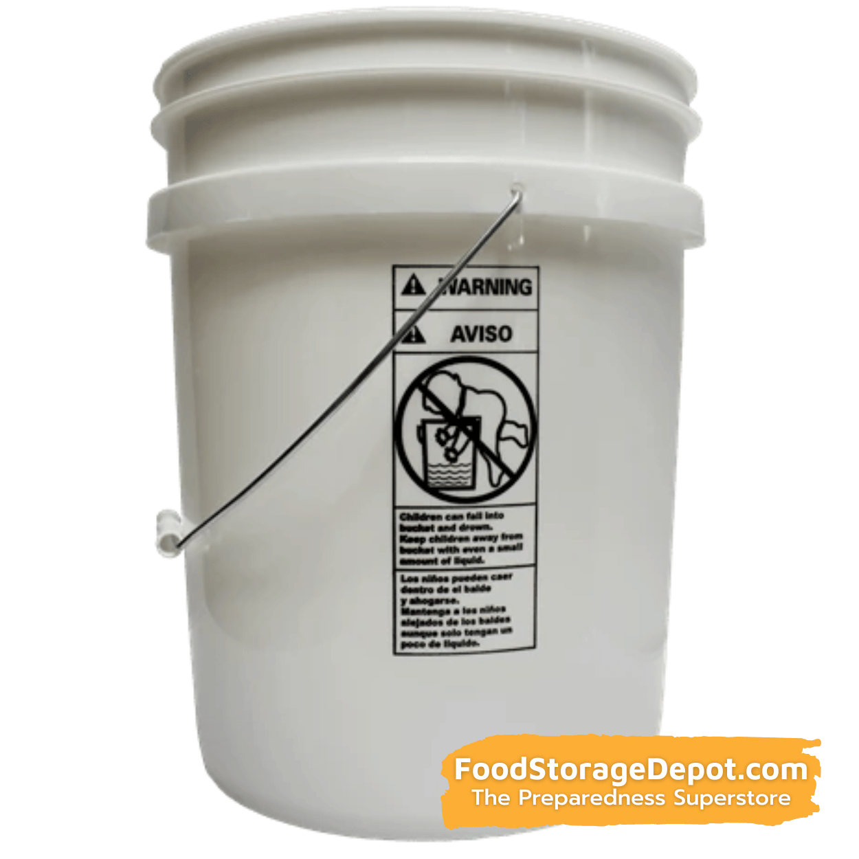 Bucket - White - 5 Gallon 90-Mil Food Grade Industrial
