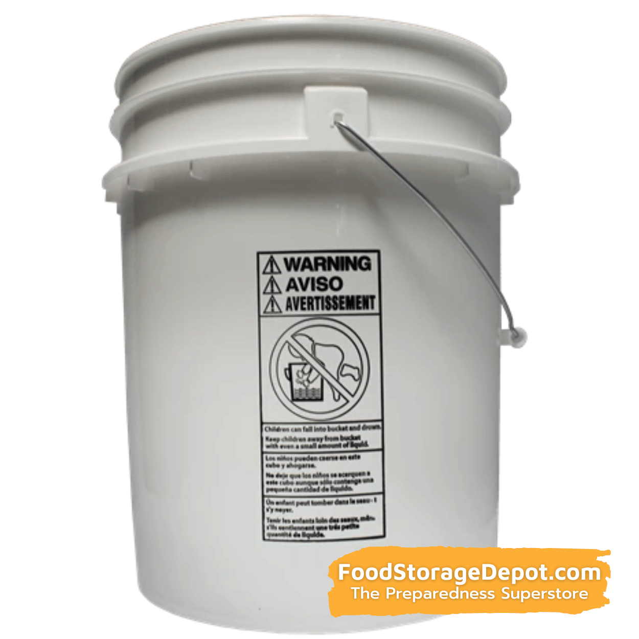 90-Mil Heavy-Duty White 5-Gallon Food-Grade Bucket