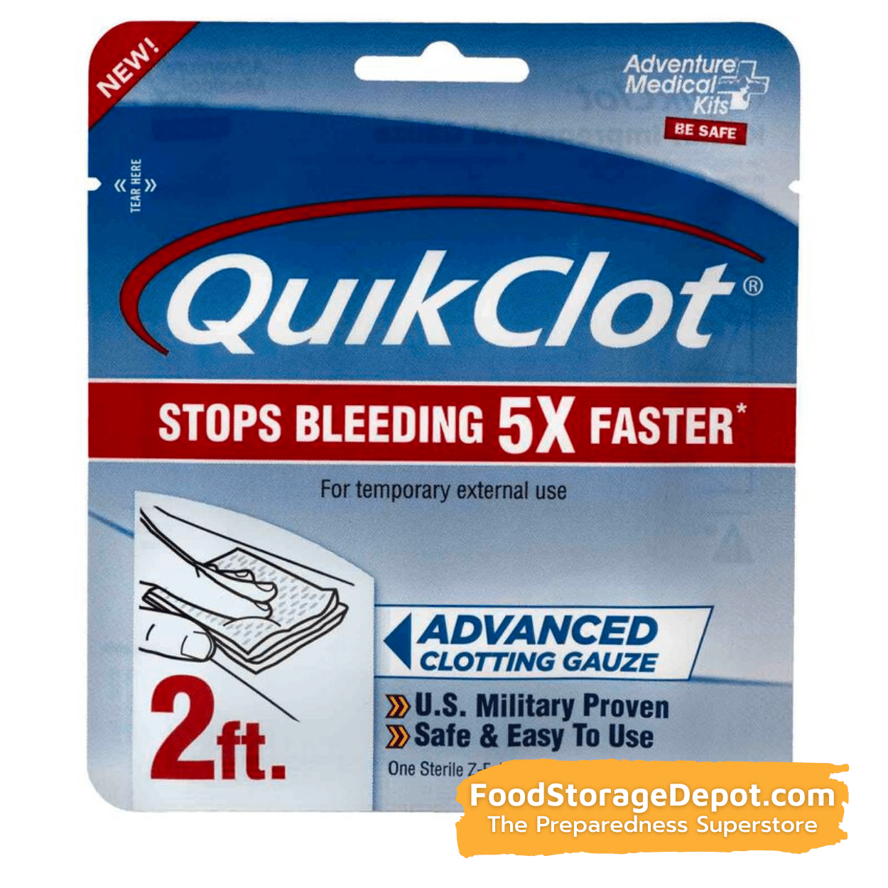 Advanced QuikClot Gauze 3" x 24" (Stops Bleeding Quickly)