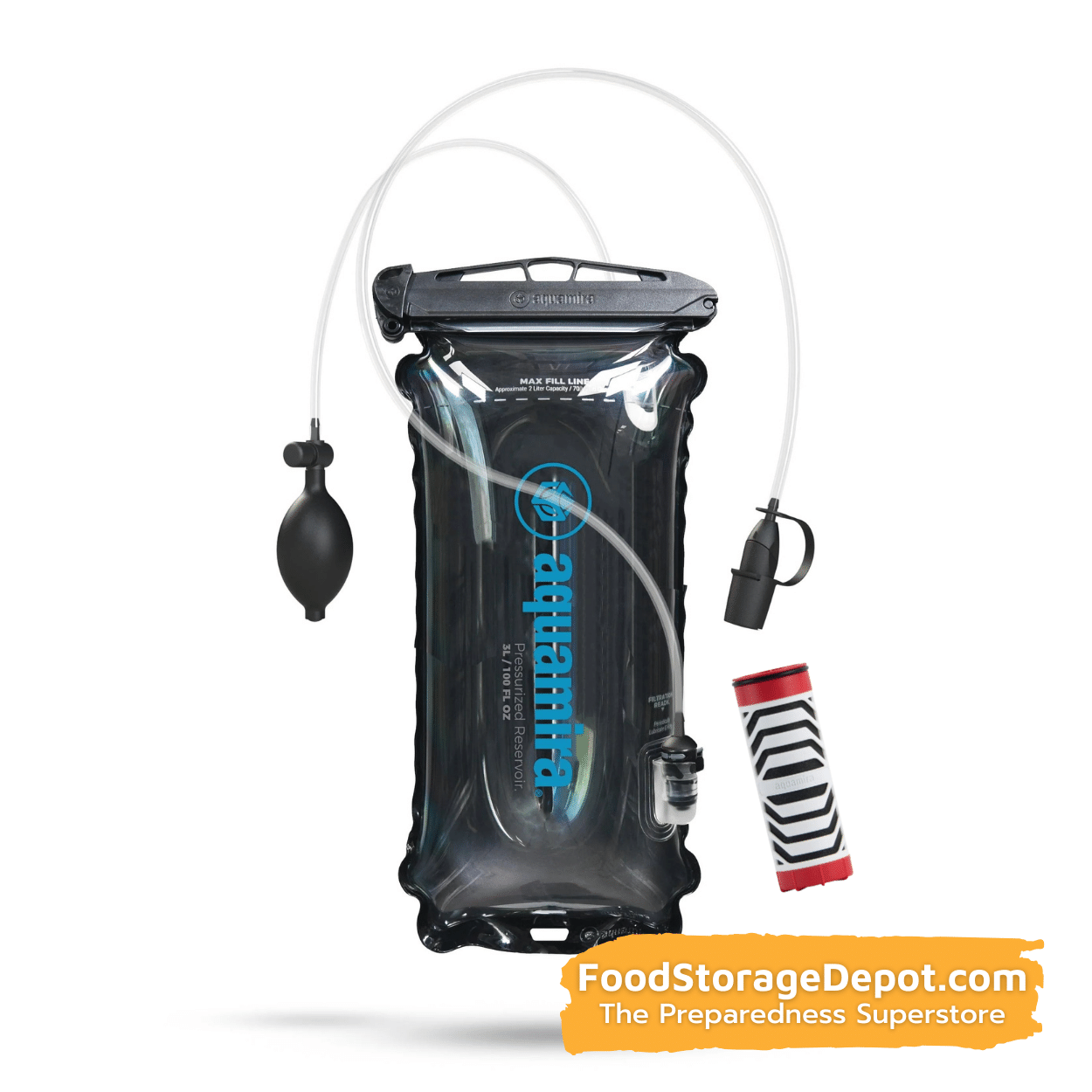 Aquamira 3-Liter Pressurized Bladder Kit (with Red Virus-Level Filter)
