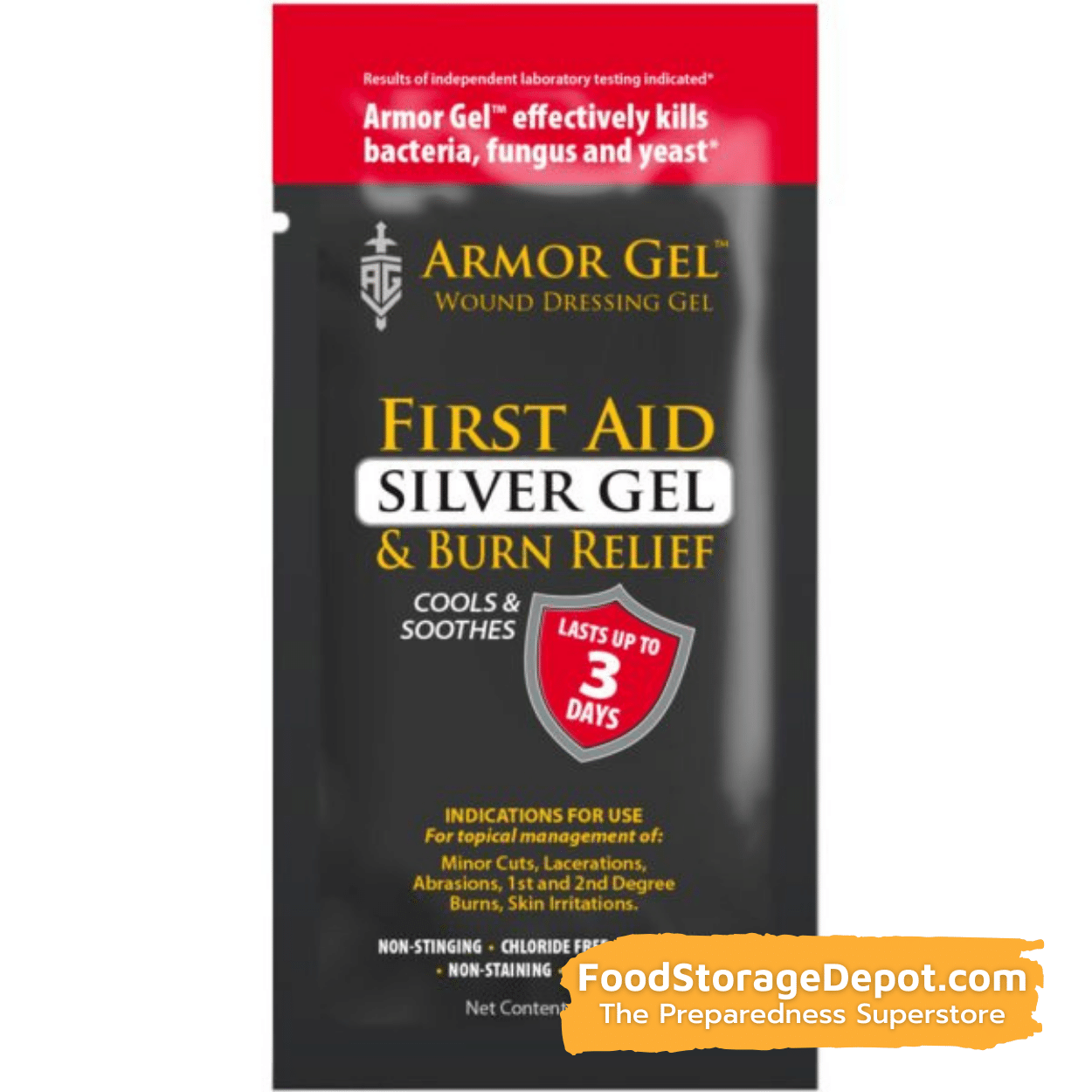 Silver Biotics- Armor Gel First-Aid Packet (Anti-Bacterial Wound Dressing)
