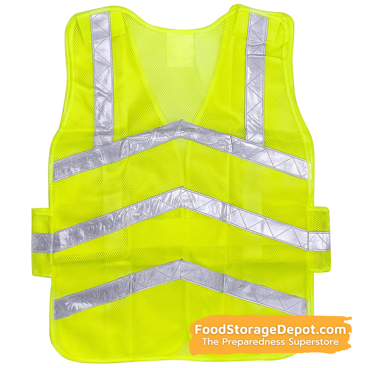 Bright Lime Colored Safety Vest with Reflective Strips (One Size Fits Most)