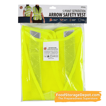 Bright Lime Colored Safety Vest with Reflective Strips (One Size Fits Most)