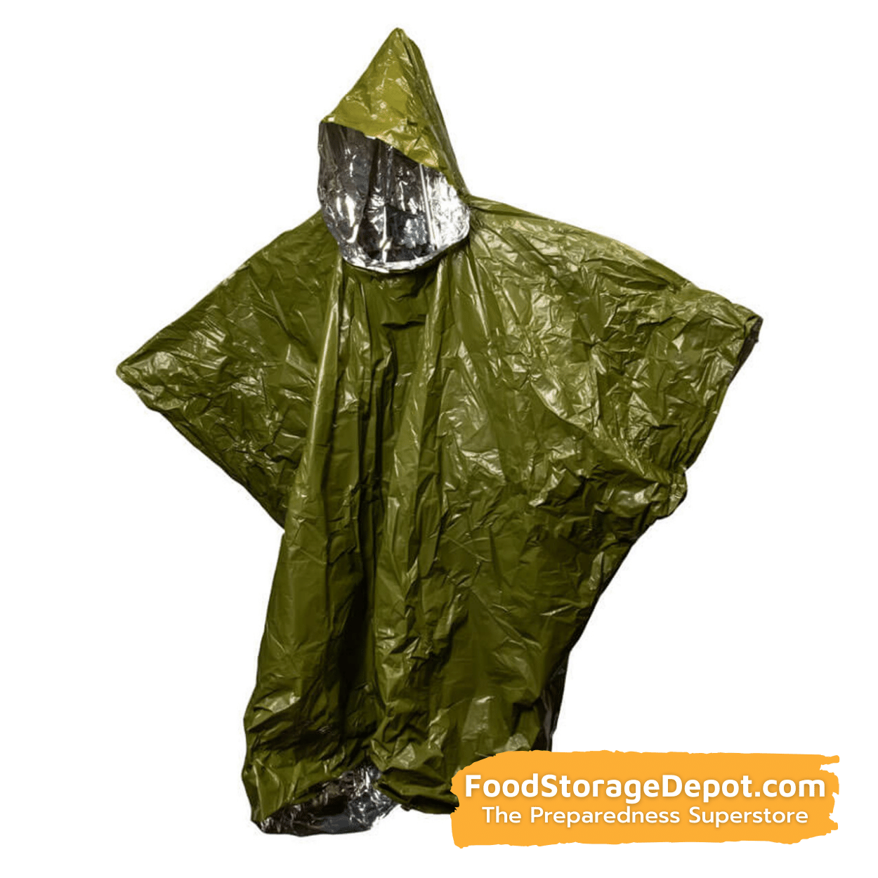 Aluminized Reusable Emergency Poncho (84"x36")