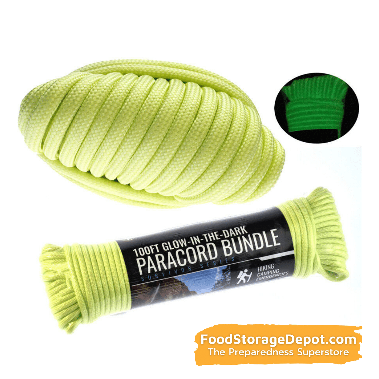 Glow-In-The-Dark Paracord (100 Feet)
