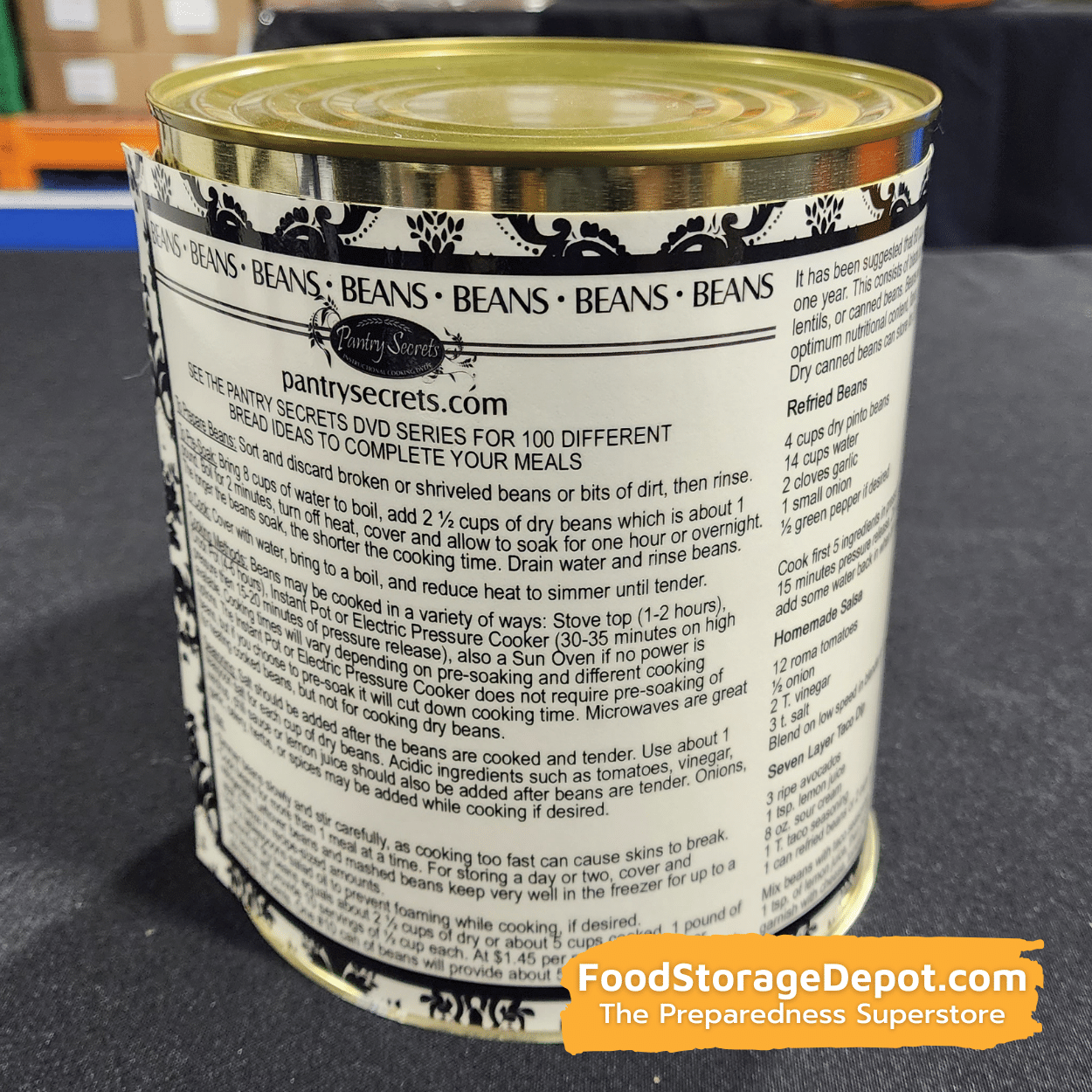 Pantry Secrets Bean Recipe #10 Can Wrapper