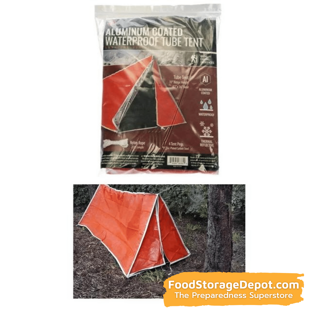 Heat-Capture Waterproof Emergency Tube Tent