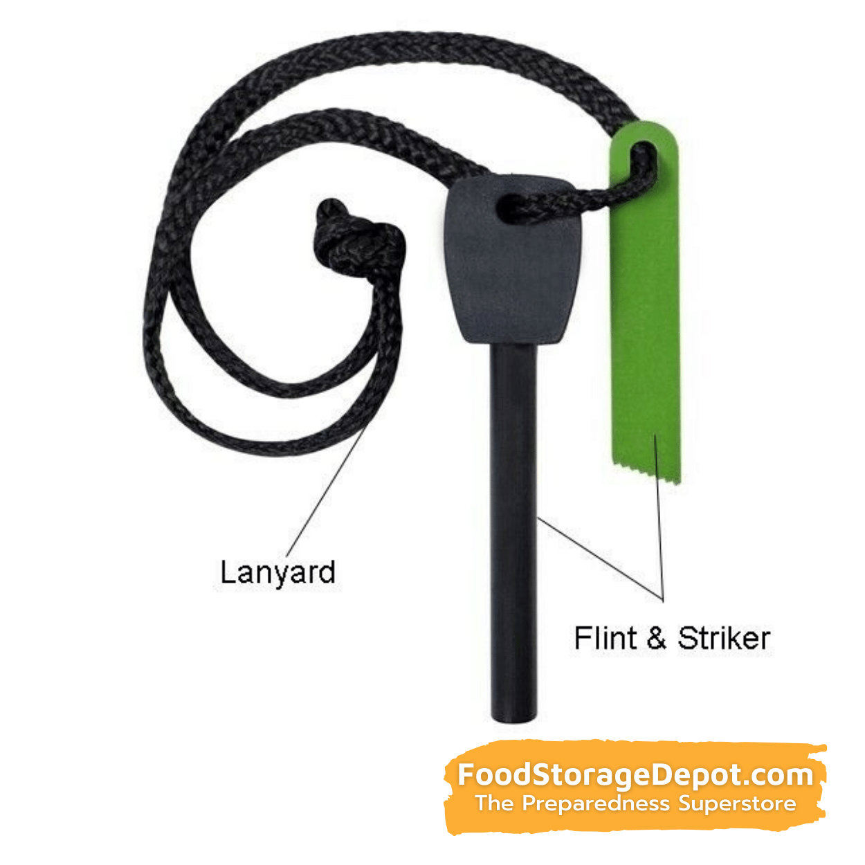 Jumbo Flint Fire Starter and Striker (with Lanyard)