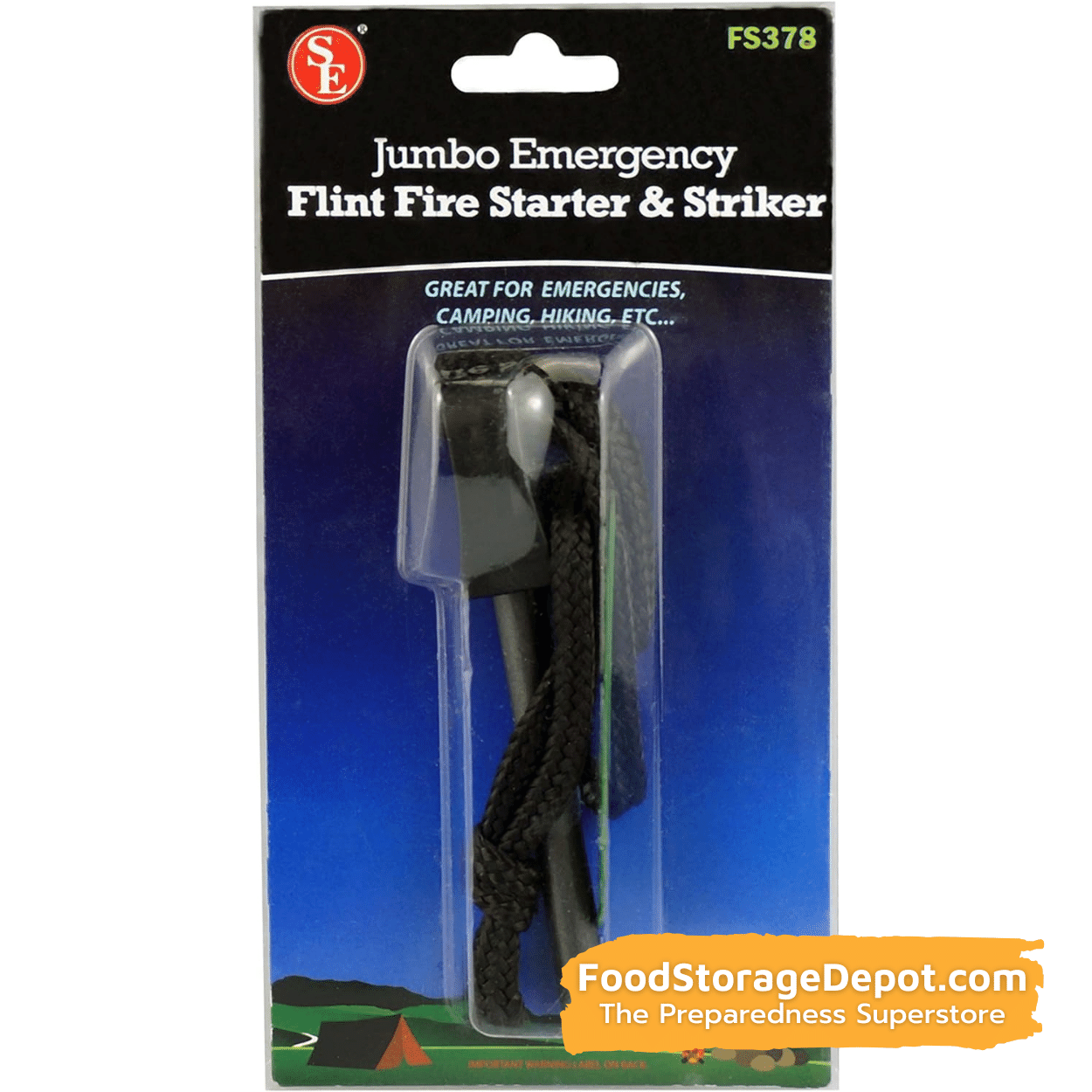 Jumbo Flint Fire Starter and Striker (with Lanyard)