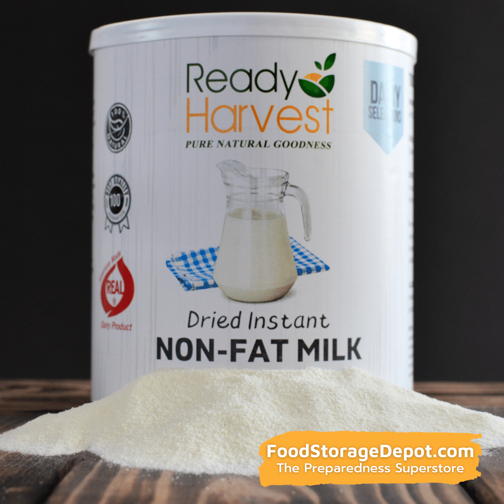 Ready Harvest 100% REAL Instant Non-Fat Milk (20-Year Shelf Life!)