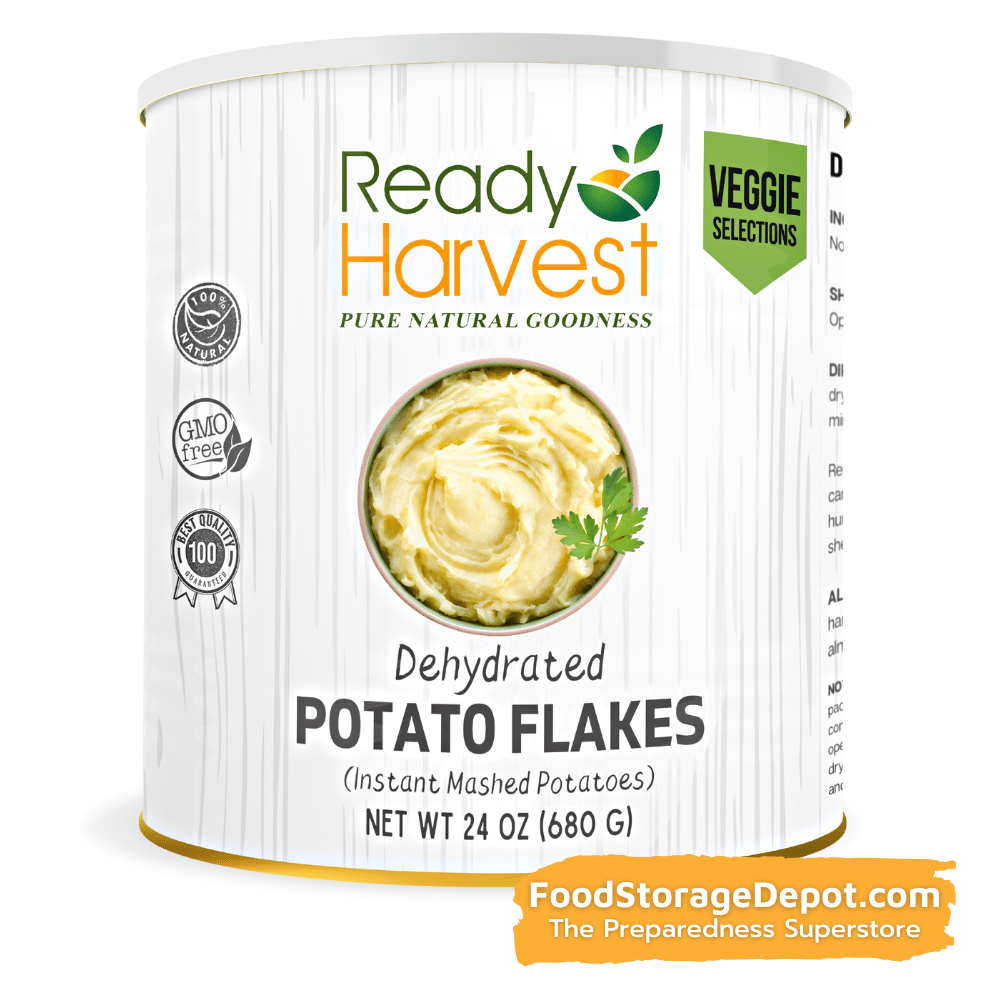 Mashed Potato Flakes Seasoning Ready Harvest Cans, Pure & Additive Free Can  For Storage & Emergency Food – FoodStorageDepot