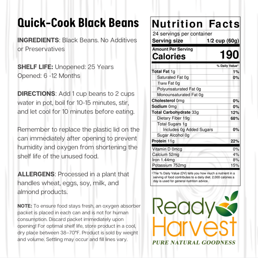 Ready Harvest Quick-Cook Beans Variety Kit (25-Year Shelf Life!)