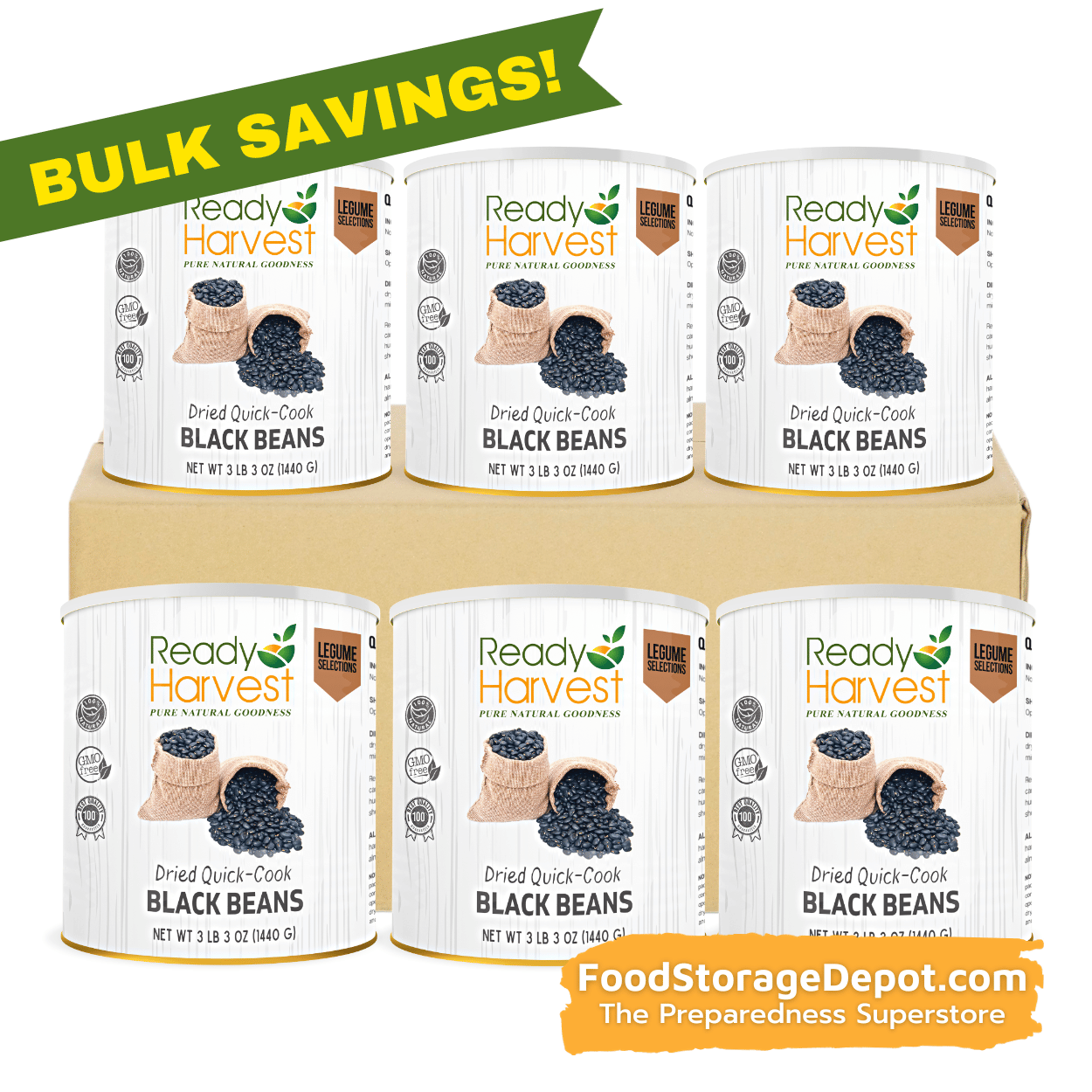 Ready Harvest Premium Quick-Cook Black Beans (25-Year Shelf Life!)