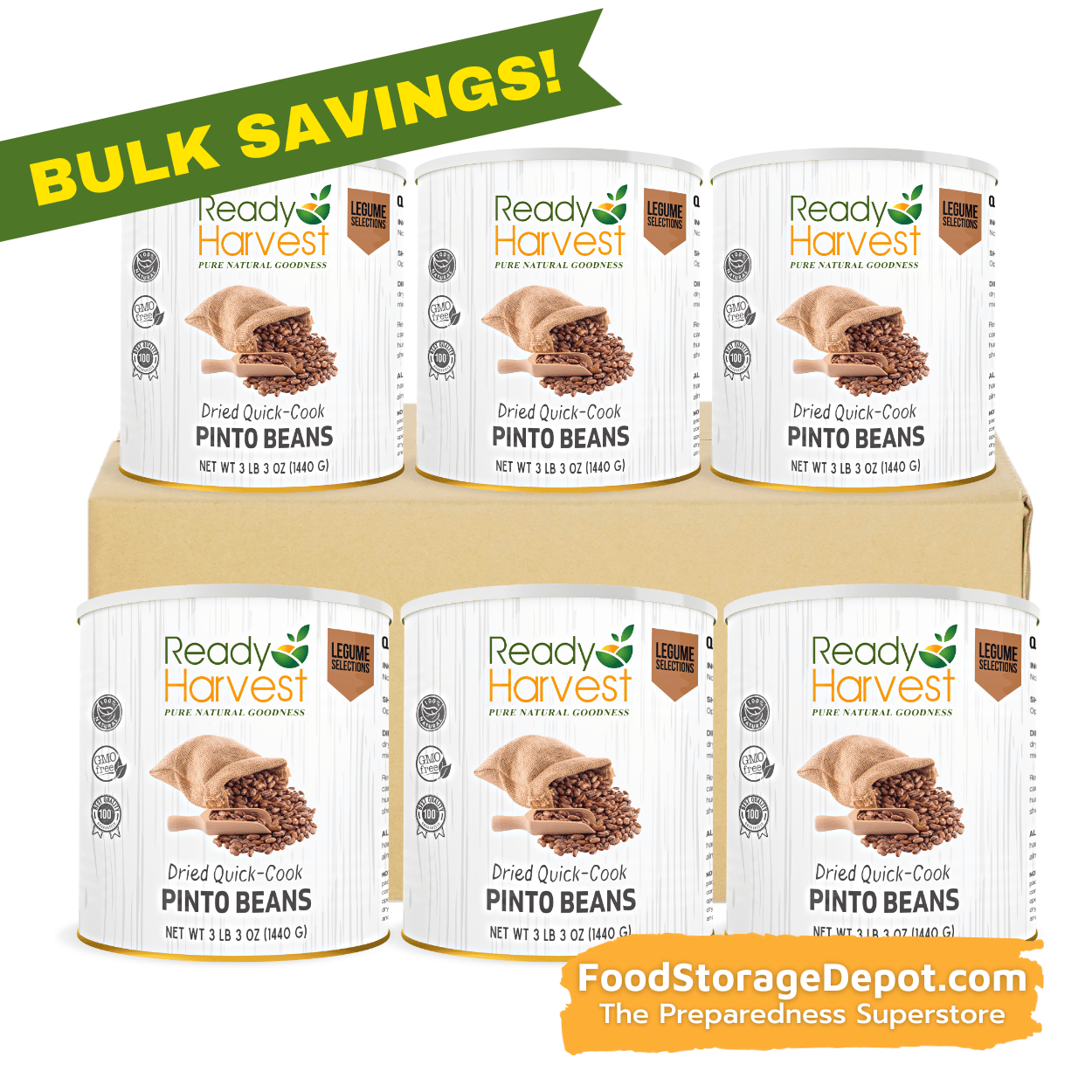 Ready Harvest Premium Quick-Cook Pinto Beans (25-Year Shelf Life!)