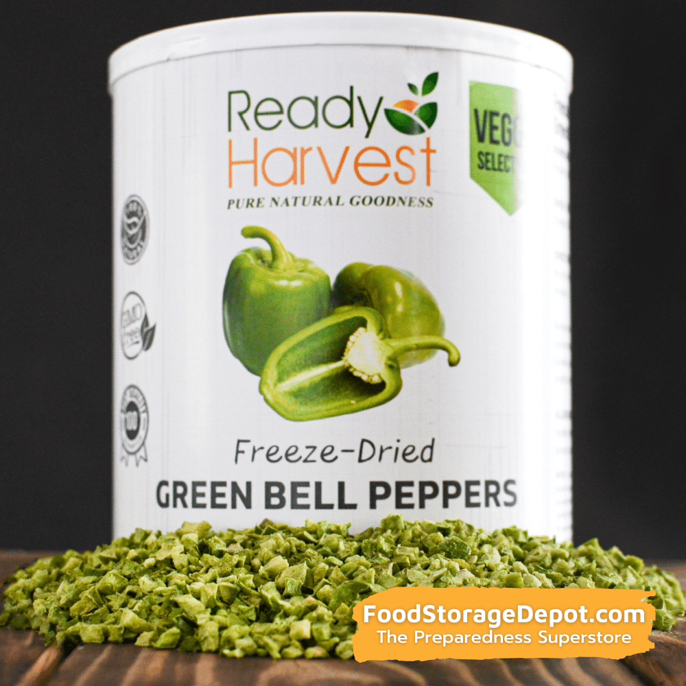 Ready Harvest Freeze-Dried Green Peppers (30-Year Shelf Life!)