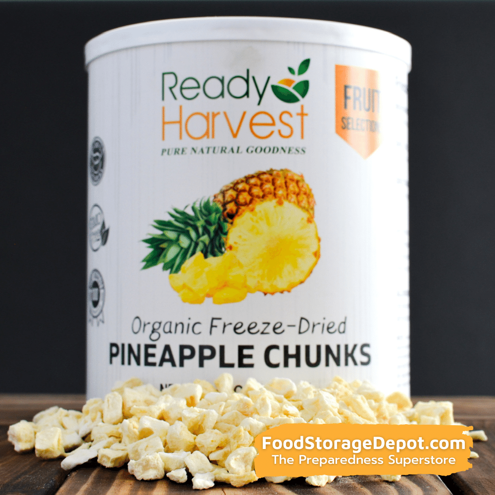 Ready Harvest Freeze-Dried Organic Pineapple (30-Year Shelf Life)