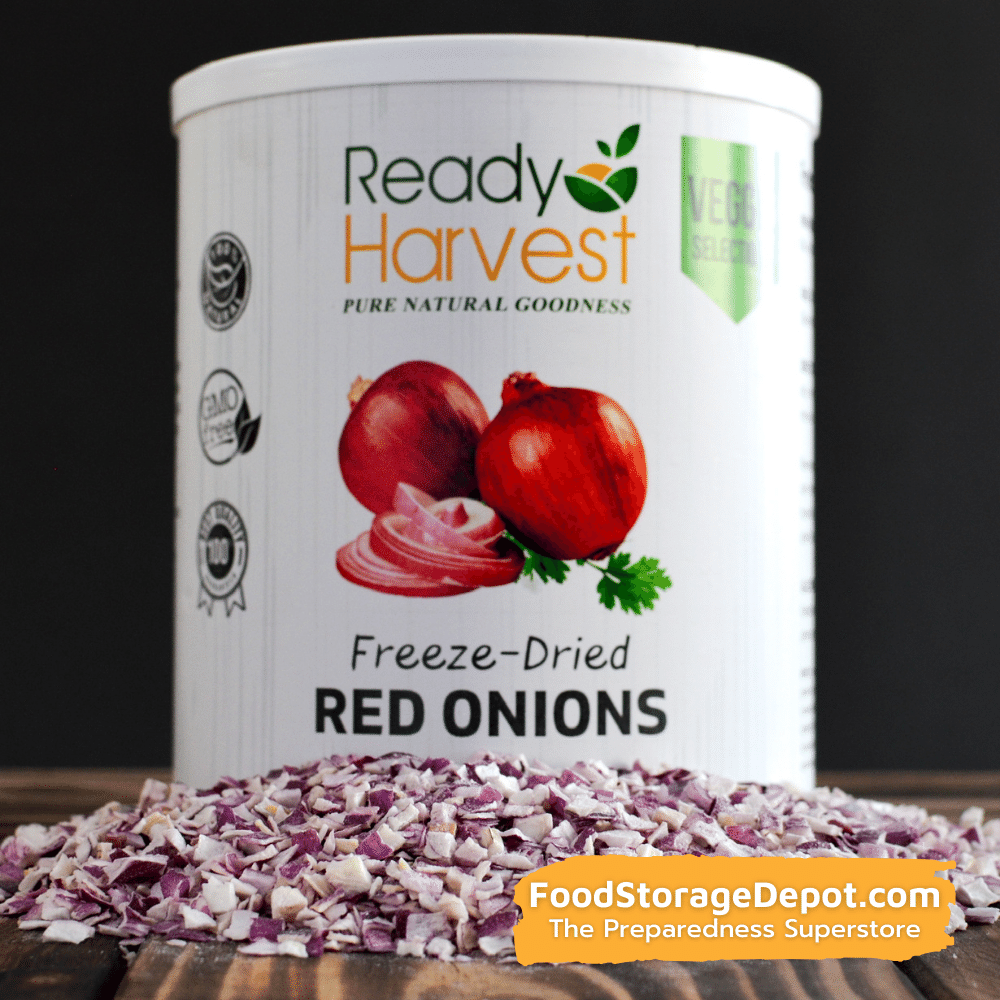 Ready Harvest Freeze-Dried Red Onions (30-Year Shelf Life!)