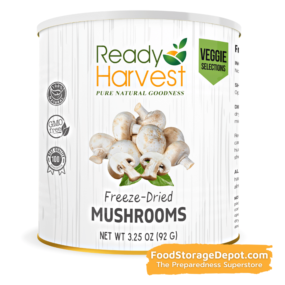 Ready Harvest Freeze-Dried Mushroom Slices (30-Year Shelf Life!)