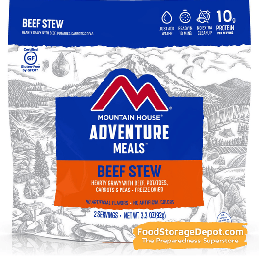 Freeze-Dried Beef Stew Pouch - Mountain House (GF) Gluten Free