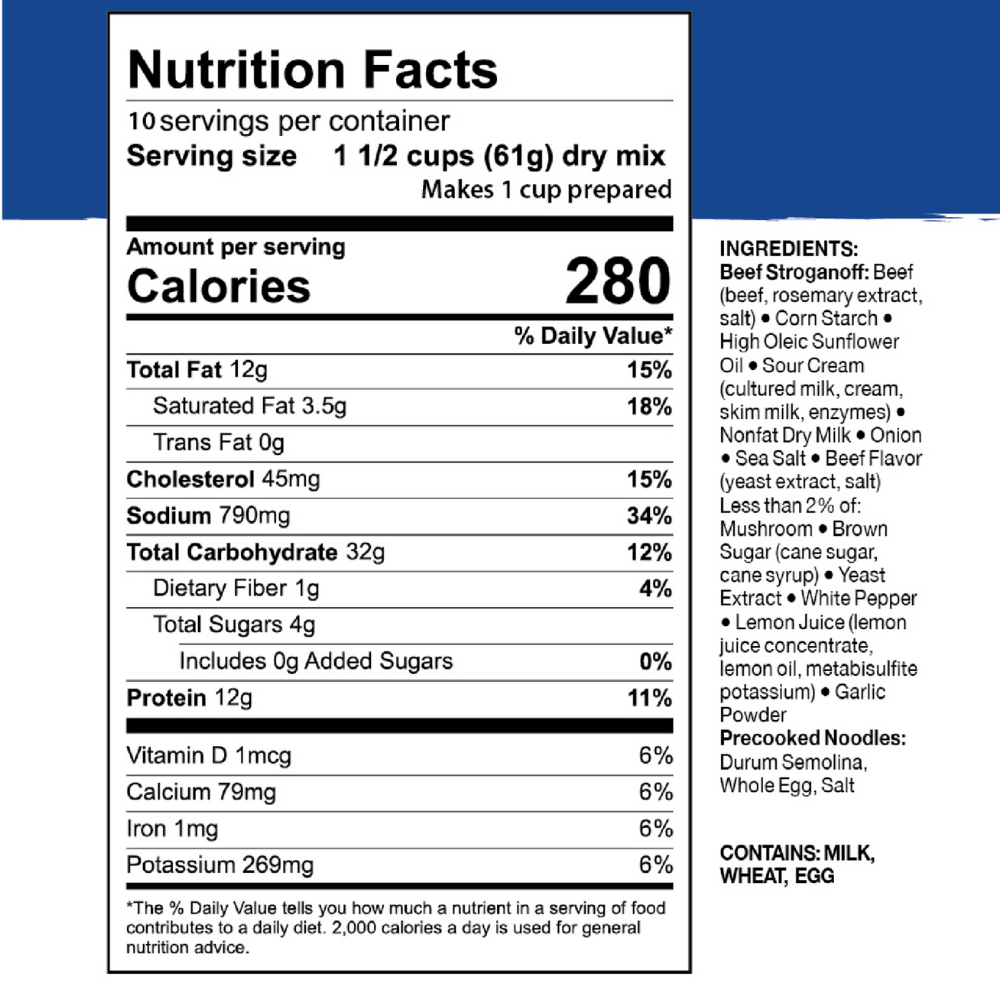 Freeze-Dried Beef Stroganoff Can - Mountain House