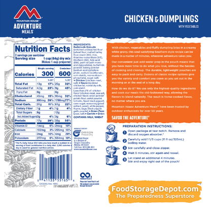 Freeze-Dried Chicken and Dumplings Pouch - Mountain House
