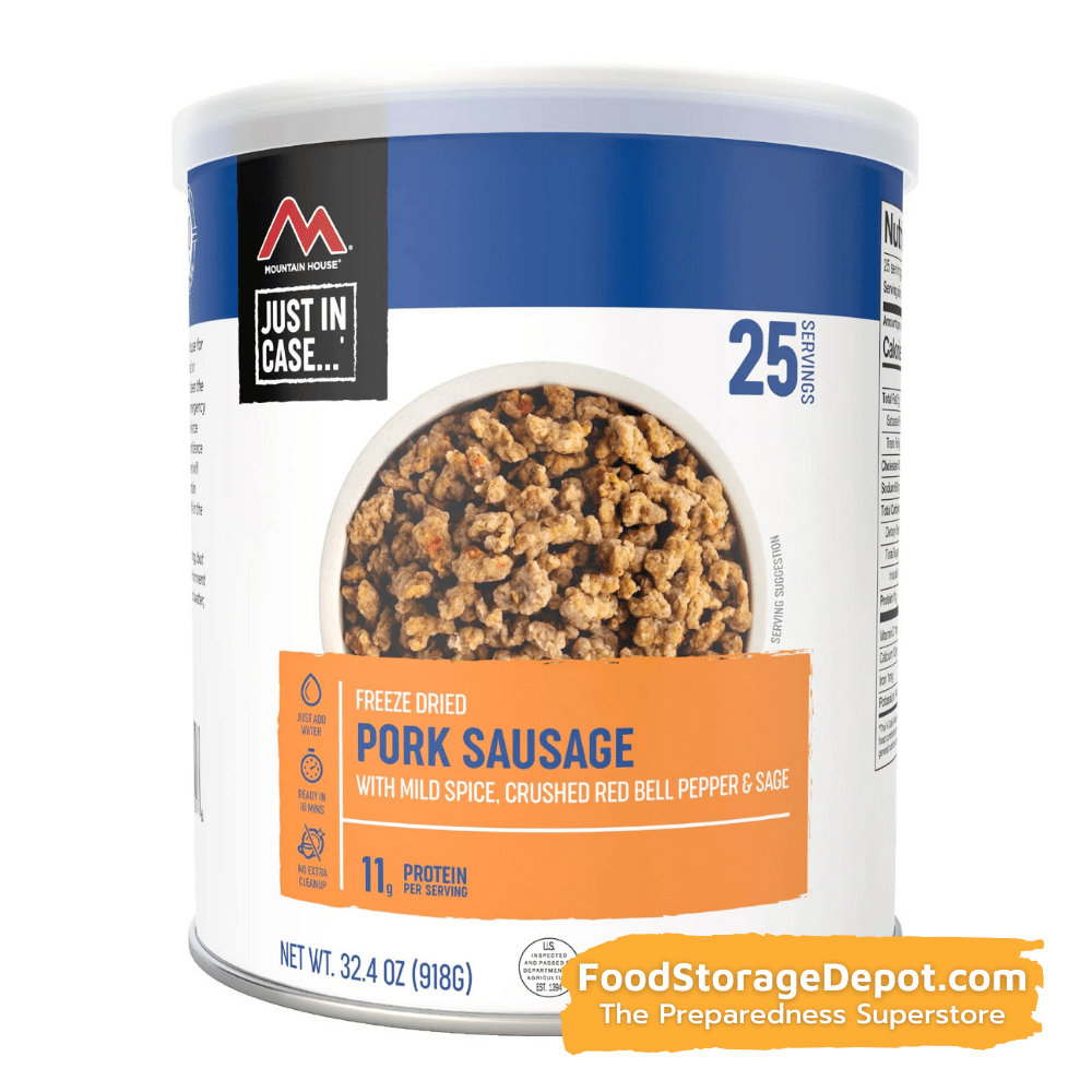 Freeze-Dried Seasoned Pork Sausage Can- Mountain House