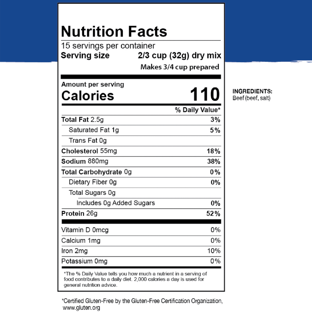 Freeze-Dried Diced Beef Can - Mountain House Can (GF) Gluten Free