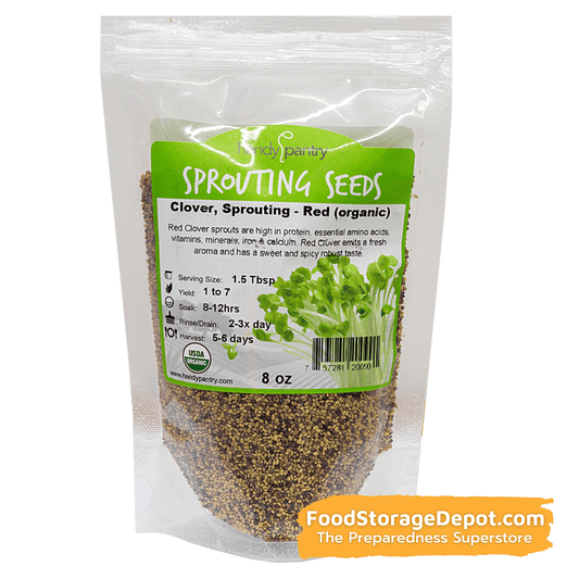 Red Clover Organic Heirloom Sprouting Seeds (8oz Pouch)