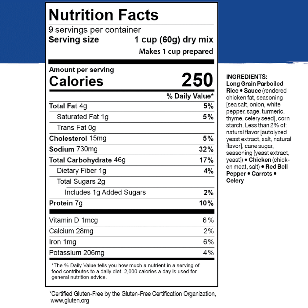 Freeze-Dried Rice and Chicken Can - Mountain House (GF) Gluten Free