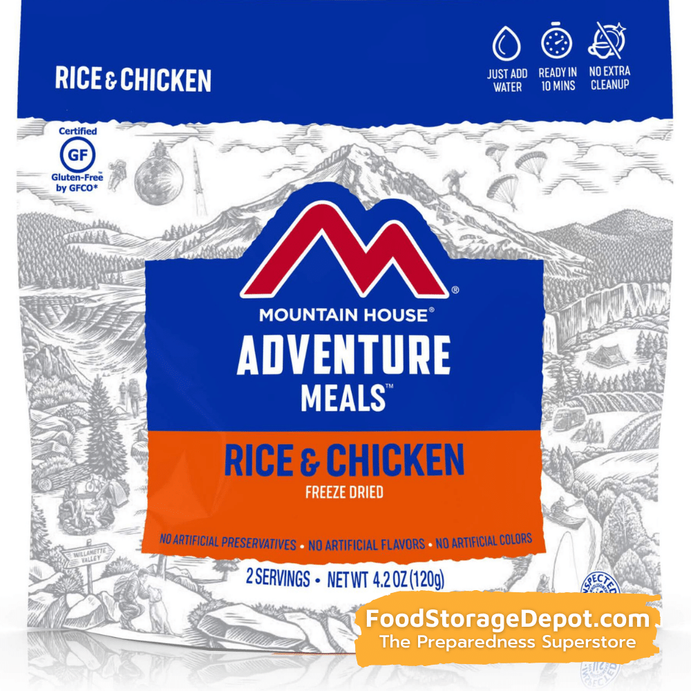 Freeze-Dried Rice and Chicken Pouch - Mountain House (GF) Gluten Free