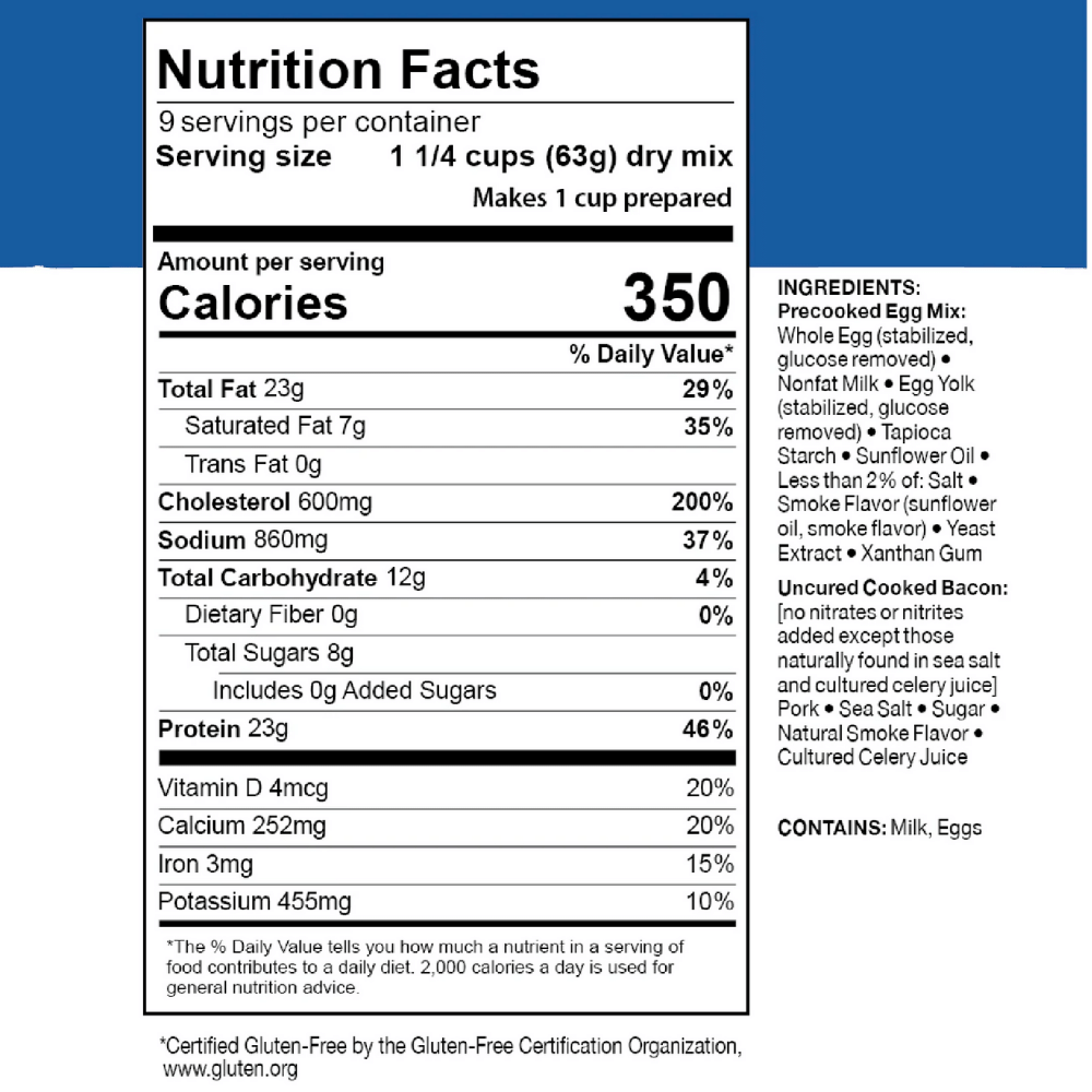 Freeze-Dried Scrambled Eggs with Bacon Can - Mountain House (GF) Gluten Free