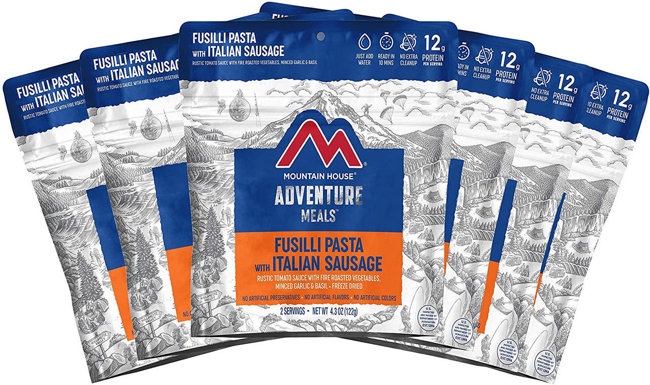 Freeze-Dried Fusilli Pasta with Italian Sausage Pouch - Mountain House