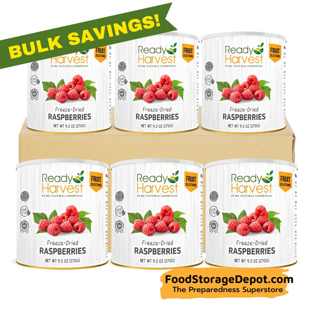 Ready Harvest Freeze-Dried Whole Raspberries (30-Year Shelf Life!)