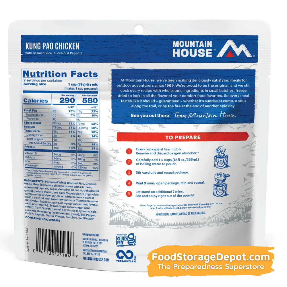 Freeze-Dried Kung Pao Chicken Pouch - Mountain House