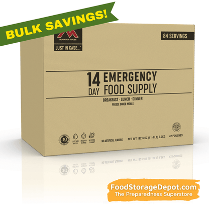 14-Day Emergency Freeze-Dried Food Supply Kit (Mountain House Pouches)