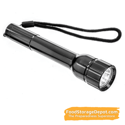 250 Lumen Black Aluminum LED Flashlight (with 6" Lanyard)