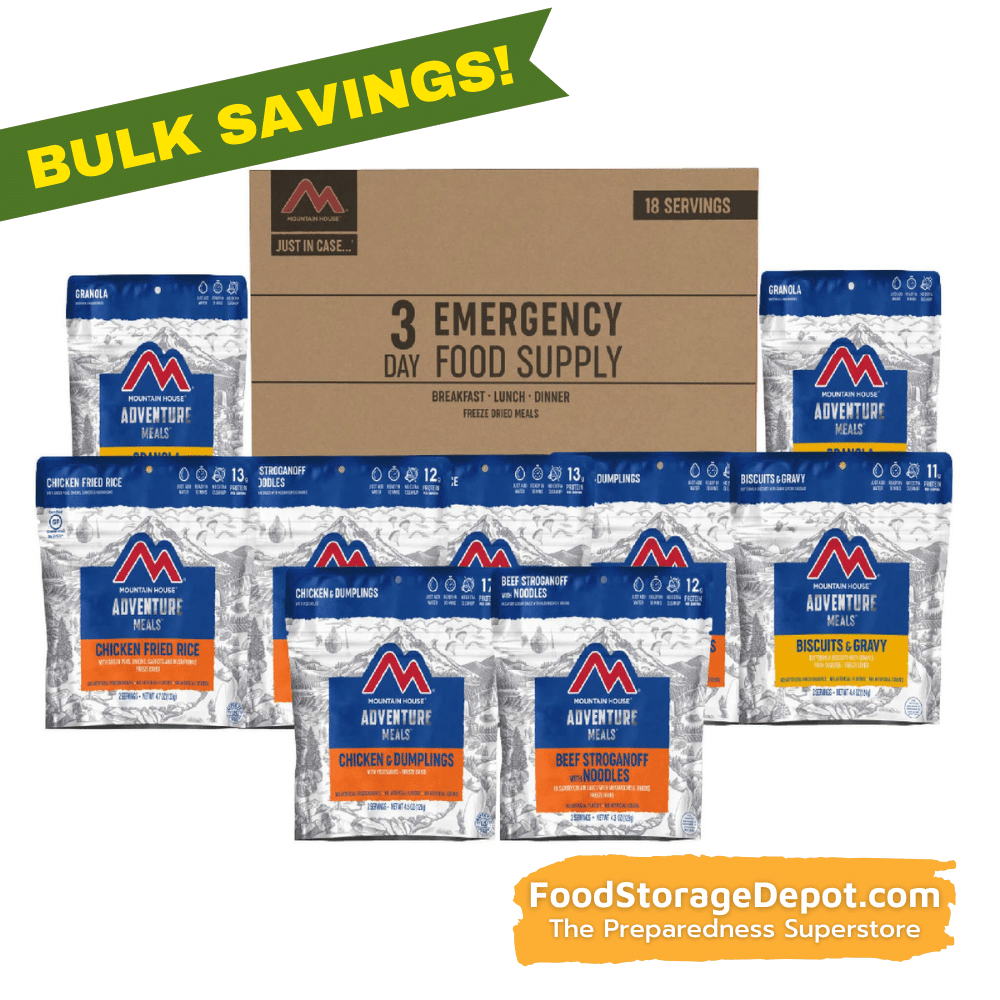 3-Day Emergency Freeze-Dried Food Supply Kit (Mountain House Pouches)