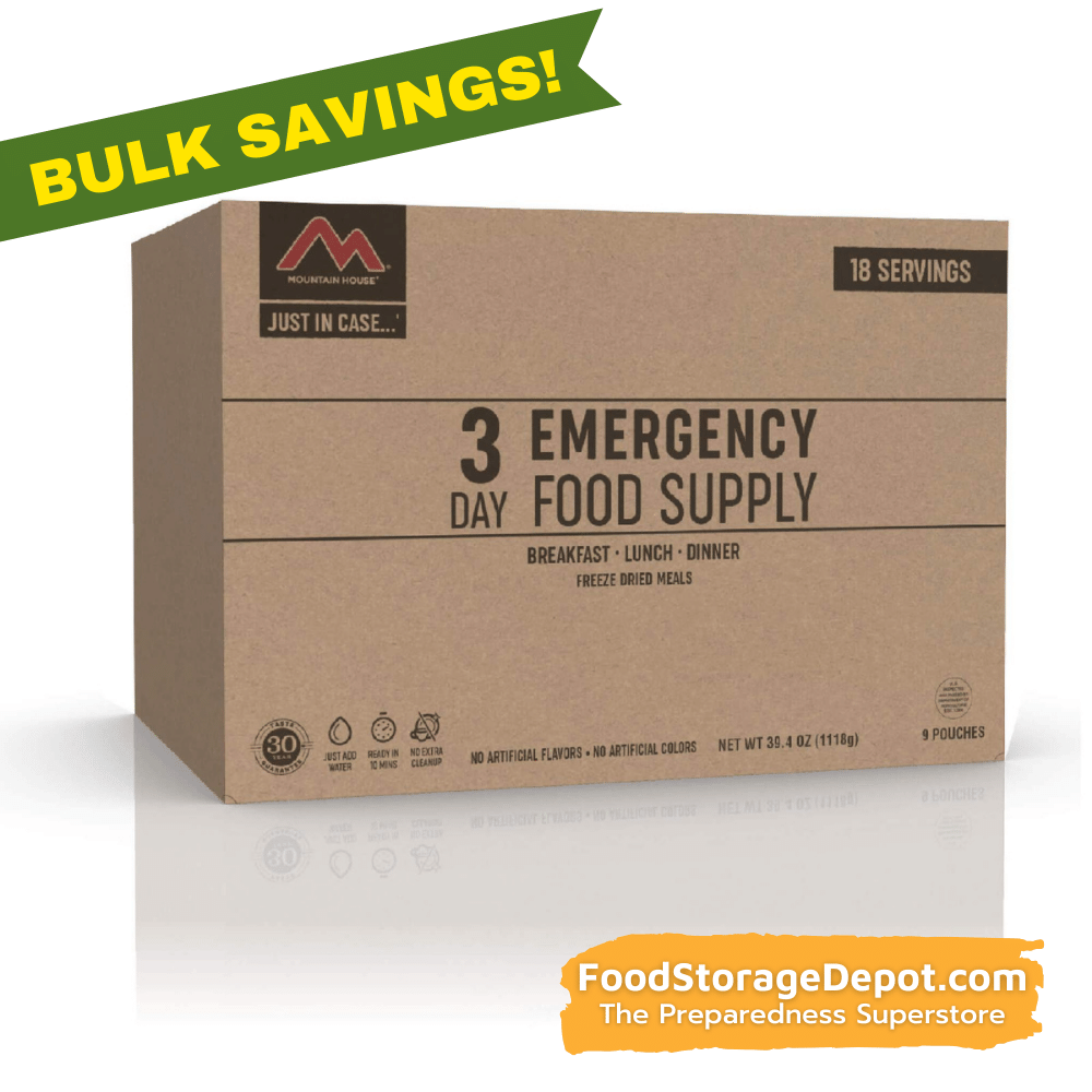 3-Day Emergency Freeze-Dried Food Supply Kit (Mountain House Pouches)