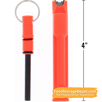 3-in-1 Flint Fire-Starter With Whistle