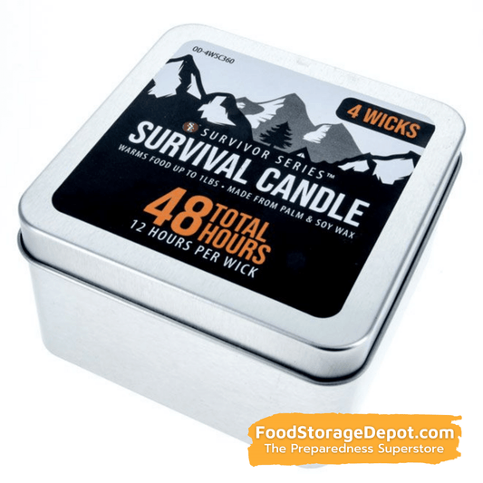48-Hour Survival Candle (4 Wick-12 Hours Per Wick)