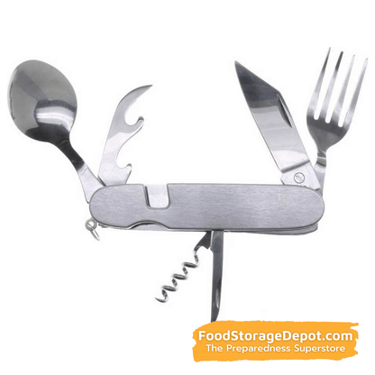 7-in-1 Stainless Steel Multi-Function Camping Tool and Utensils