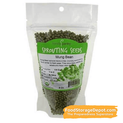 Mung Bean Organic Heirloom Sprouting Seeds (8oz Pouch)